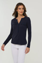 Maglia Maniche Lunghe Collo V - Calista Henley