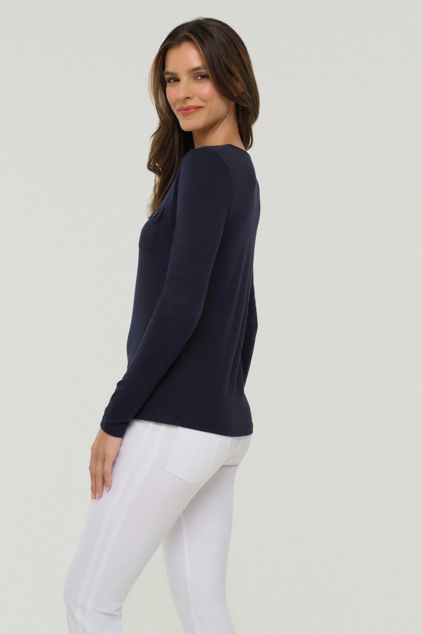 Maglia Maniche Lunghe Collo V - Calista Henley