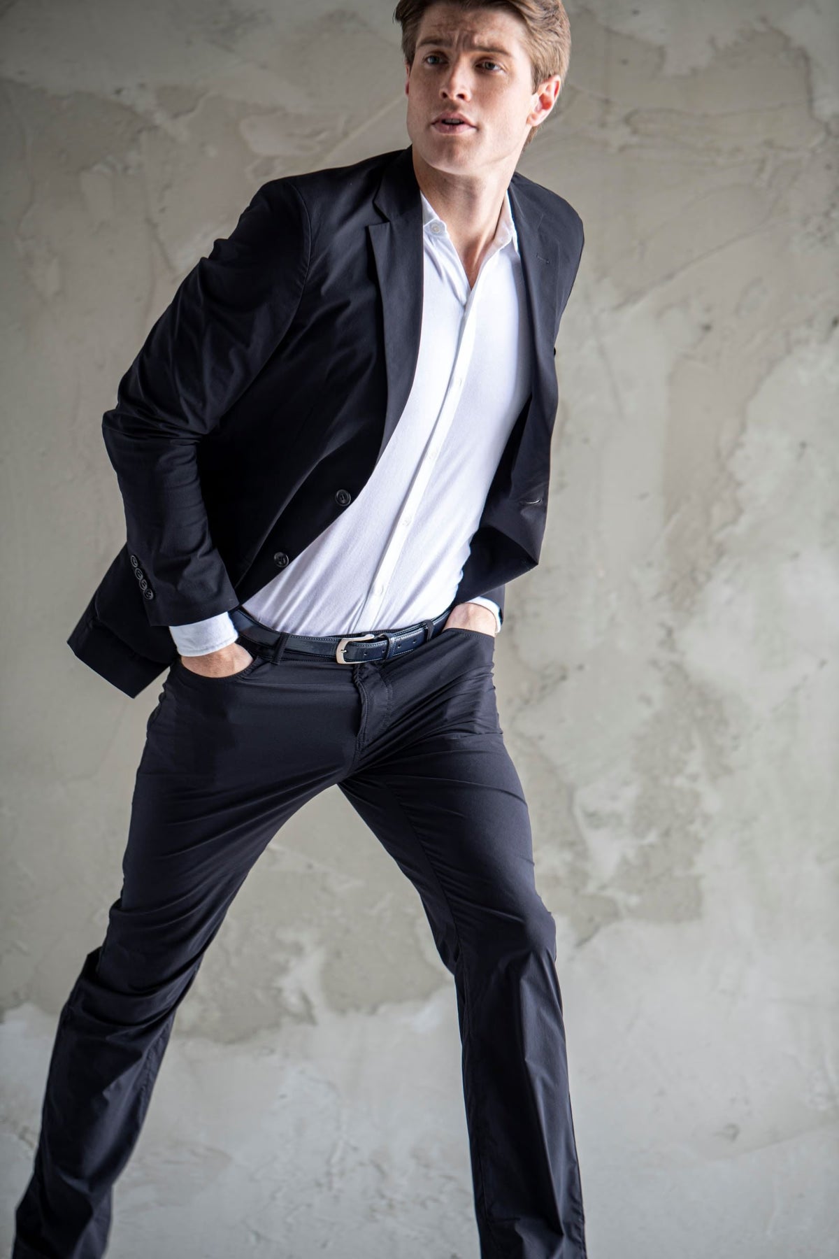 Pantalone Slim Tessuto Anti Piega - Alessio